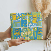 Tuvalu Manuia te Kilisimasi Wrapping Paper Pacific Patchwork Xmas Vibes - Polynesian Pride