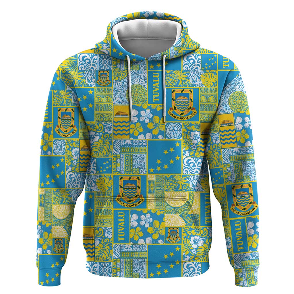 Tuvalu Manuia te Kilisimasi Zip Hoodie Pacific Patchwork Xmas Vibes - Polynesian Pride