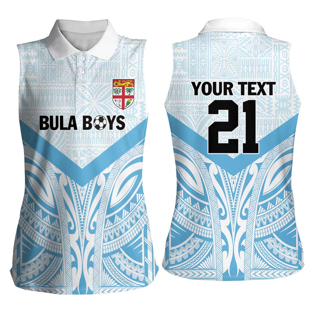 Fiji Football Custom Women Sleeveless Polo Shirt Bula Boys Go Champions LT9 - Polynesian Pride