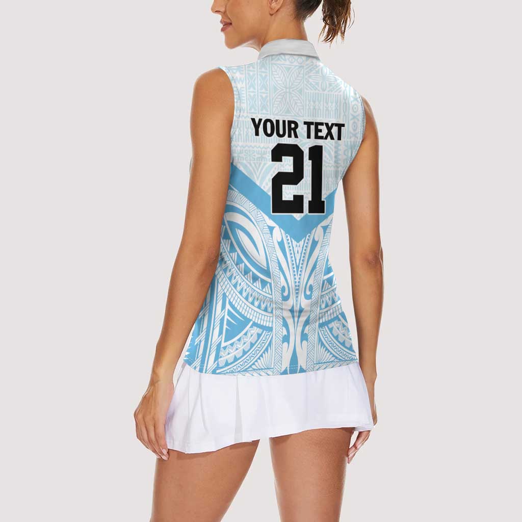 Fiji Football Custom Women Sleeveless Polo Shirt Bula Boys Go Champions LT9 - Polynesian Pride
