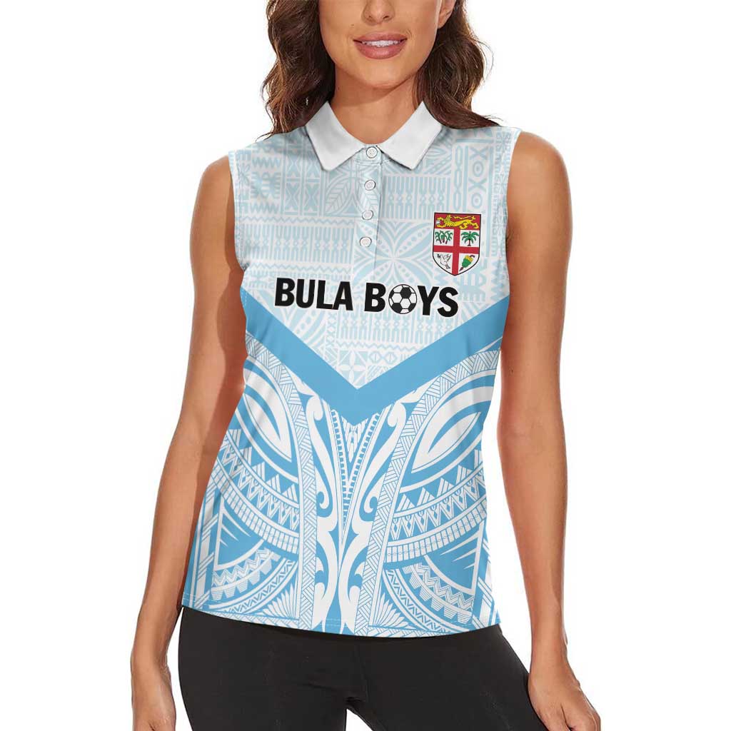 Fiji Football Custom Women Sleeveless Polo Shirt Bula Boys Go Champions LT9 - Polynesian Pride