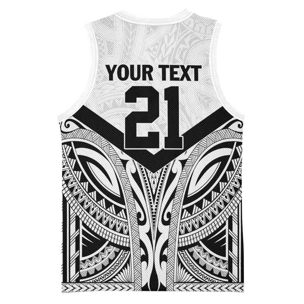 New Zealand Football Custom Basketball Jersey All White Fern Go Champions - Polynesian Pride