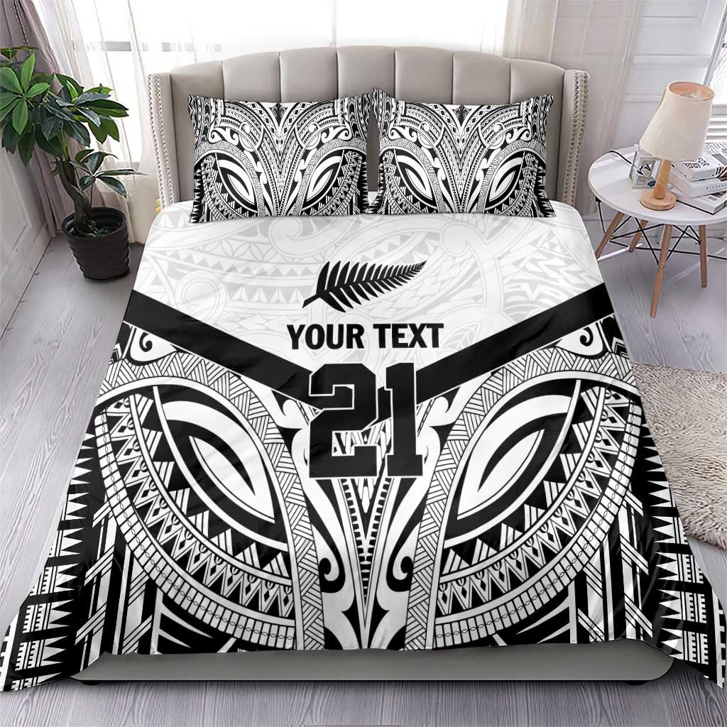 New Zealand Football Custom Bedding Set All White Fern Go Champions