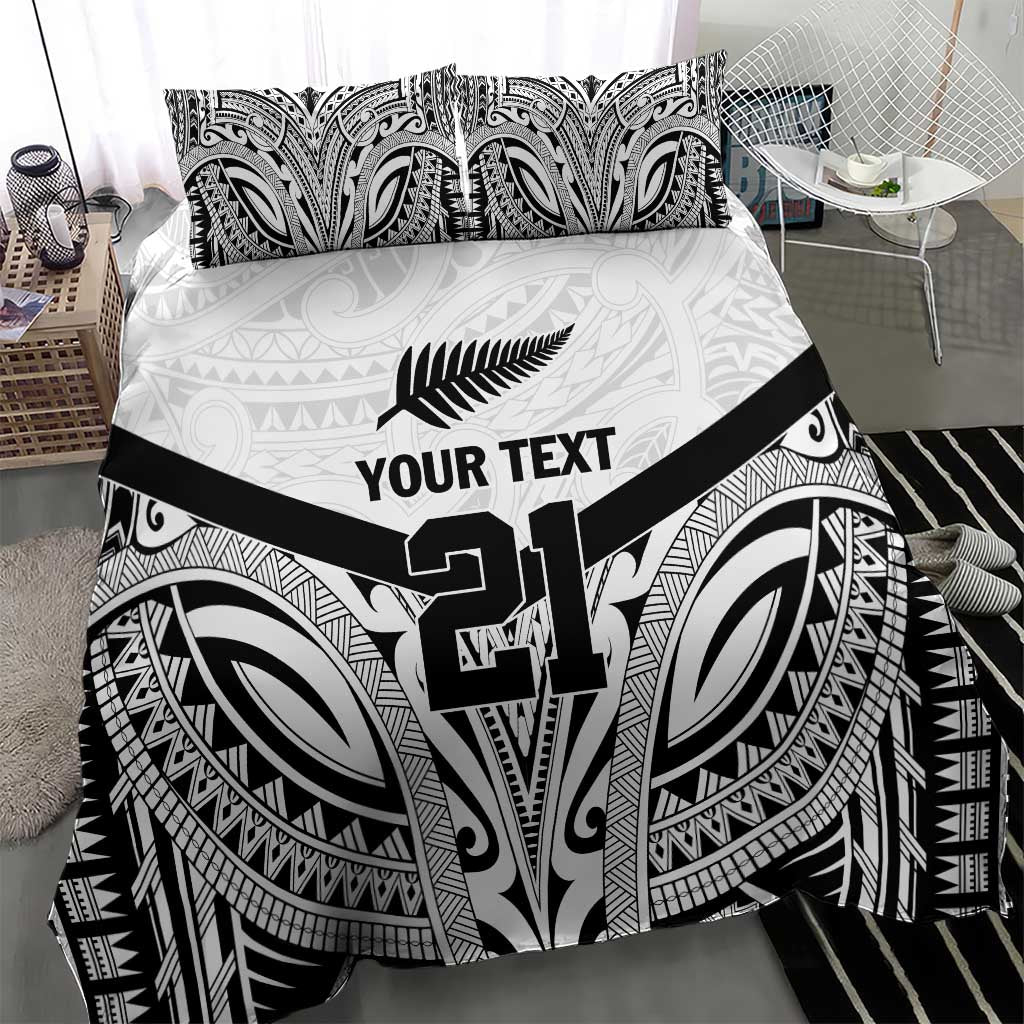 New Zealand Football Custom Bedding Set All White Fern Go Champions