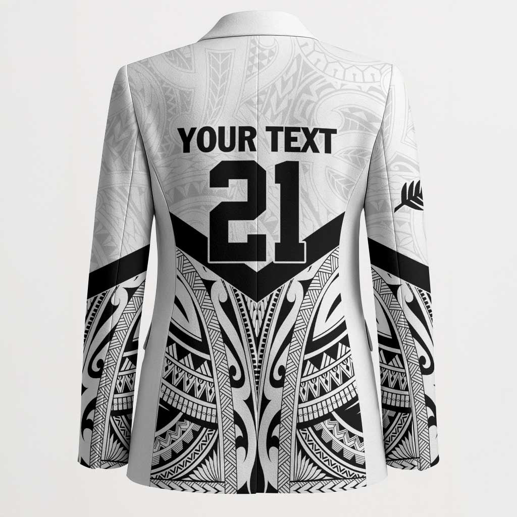 New Zealand Football Custom Blazer All White Fern Go Champions - Polynesian Pride