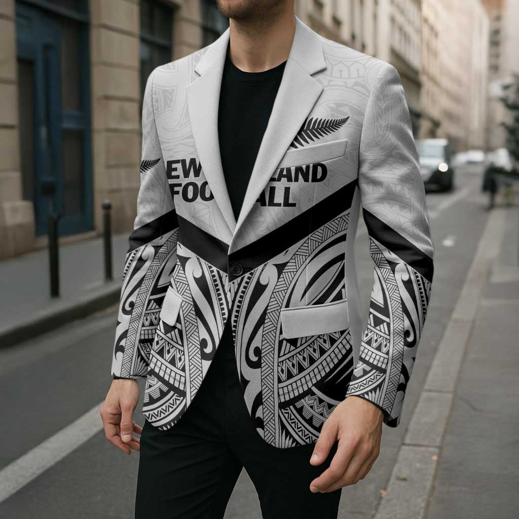 New Zealand Football Custom Blazer All White Fern Go Champions - Polynesian Pride