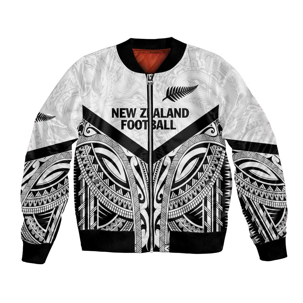New Zealand Football Custom Bomber Jacket All White Fern Go Champions