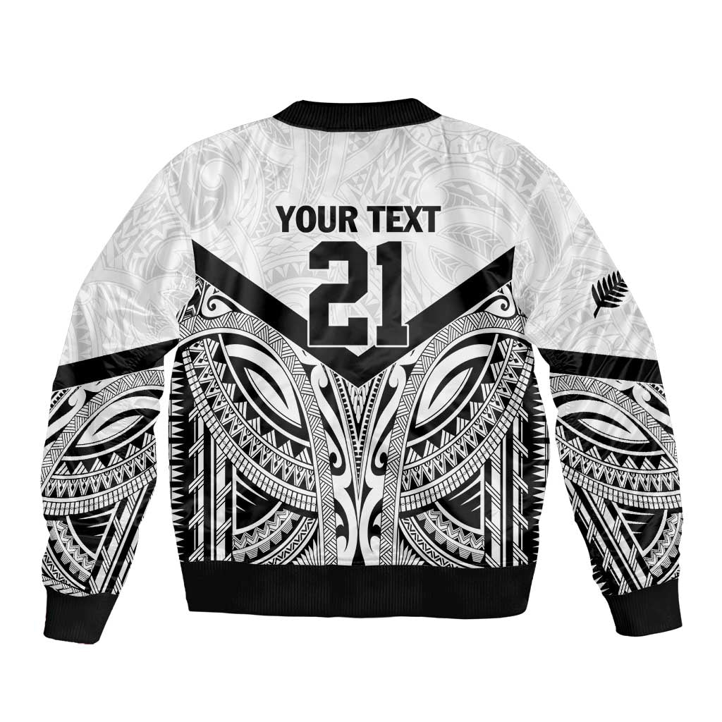 New Zealand Football Custom Bomber Jacket All White Fern Go Champions