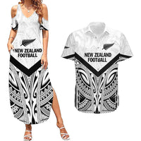New Zealand Football Custom Couples Matching Summer Maxi Dress and Hawaiian Shirt All White Fern Go Champions