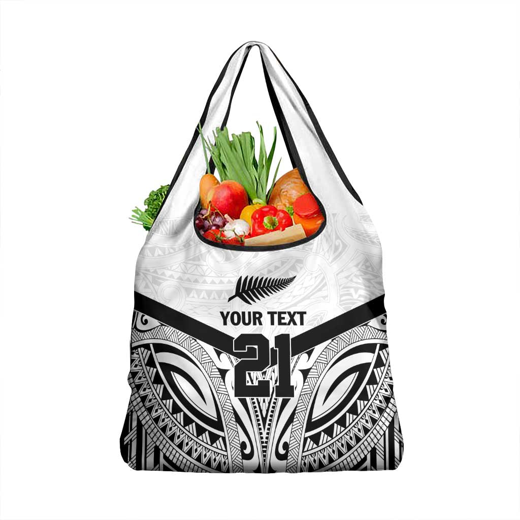 New Zealand Football Custom Grocery Bag All White Fern Go Champions
