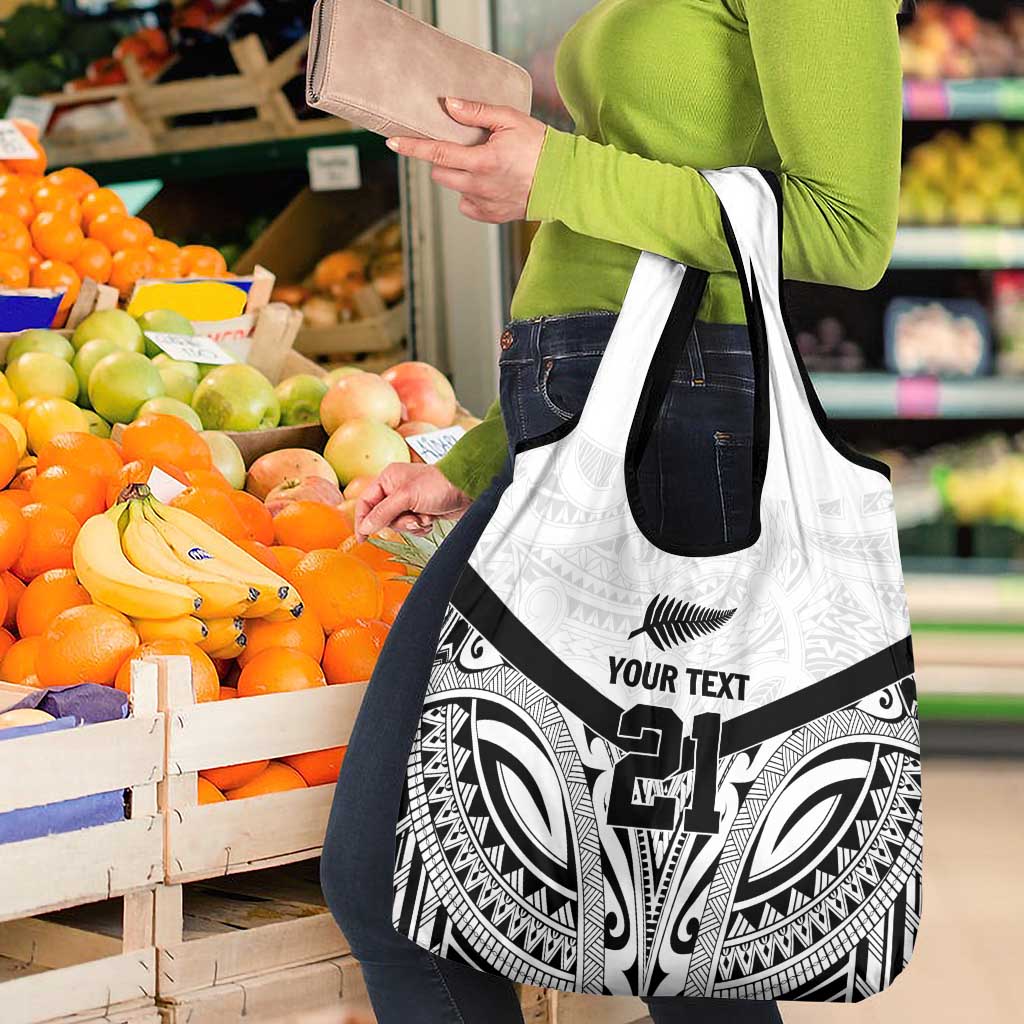 New Zealand Football Custom Grocery Bag All White Fern Go Champions