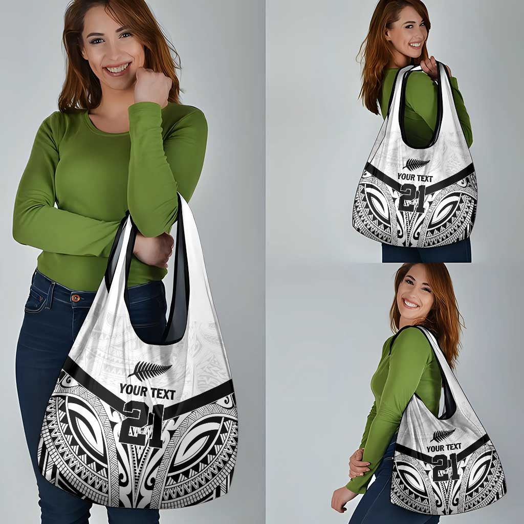 New Zealand Football Custom Grocery Bag All White Fern Go Champions