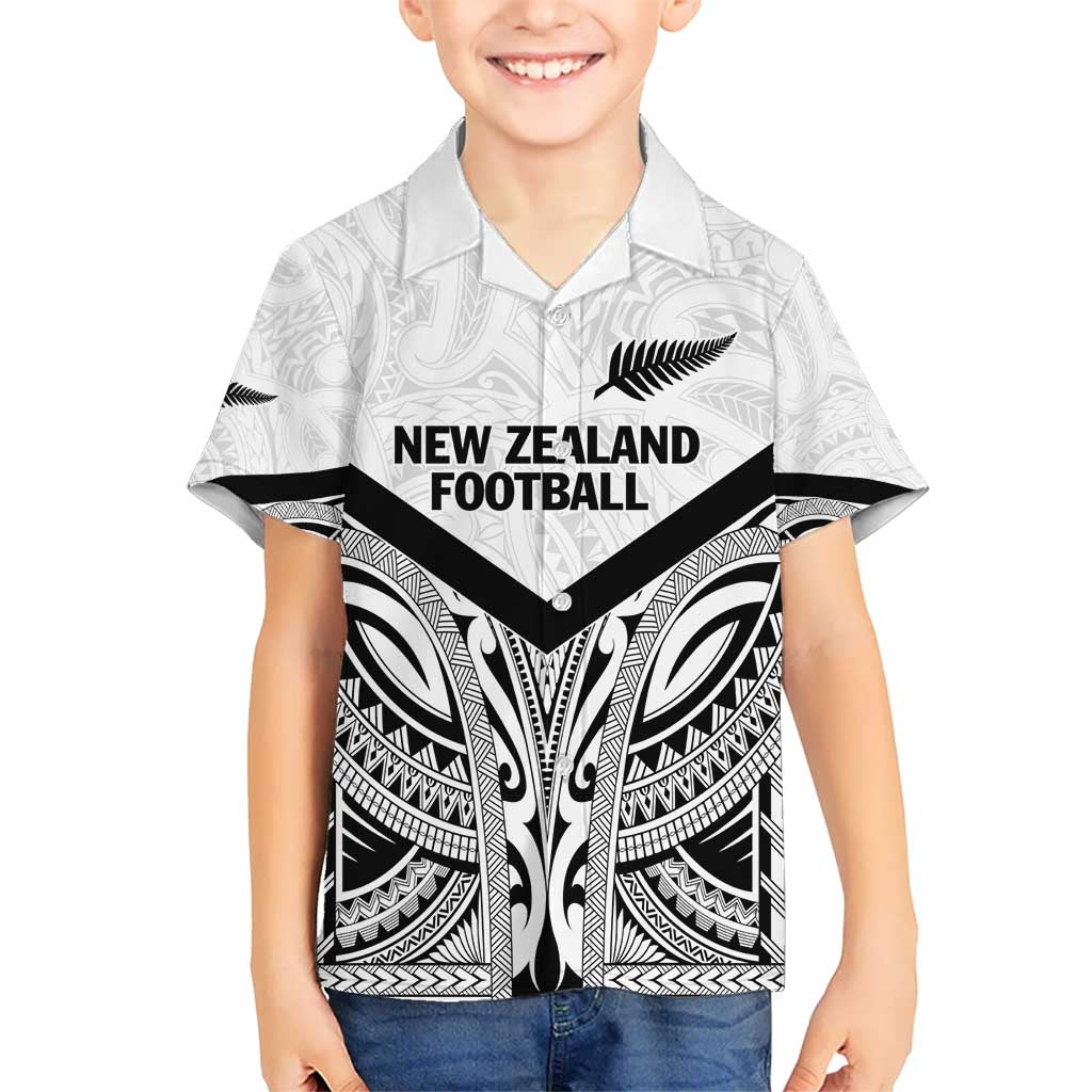 New Zealand Football Custom Hawaiian Shirt All White Fern Go Champions