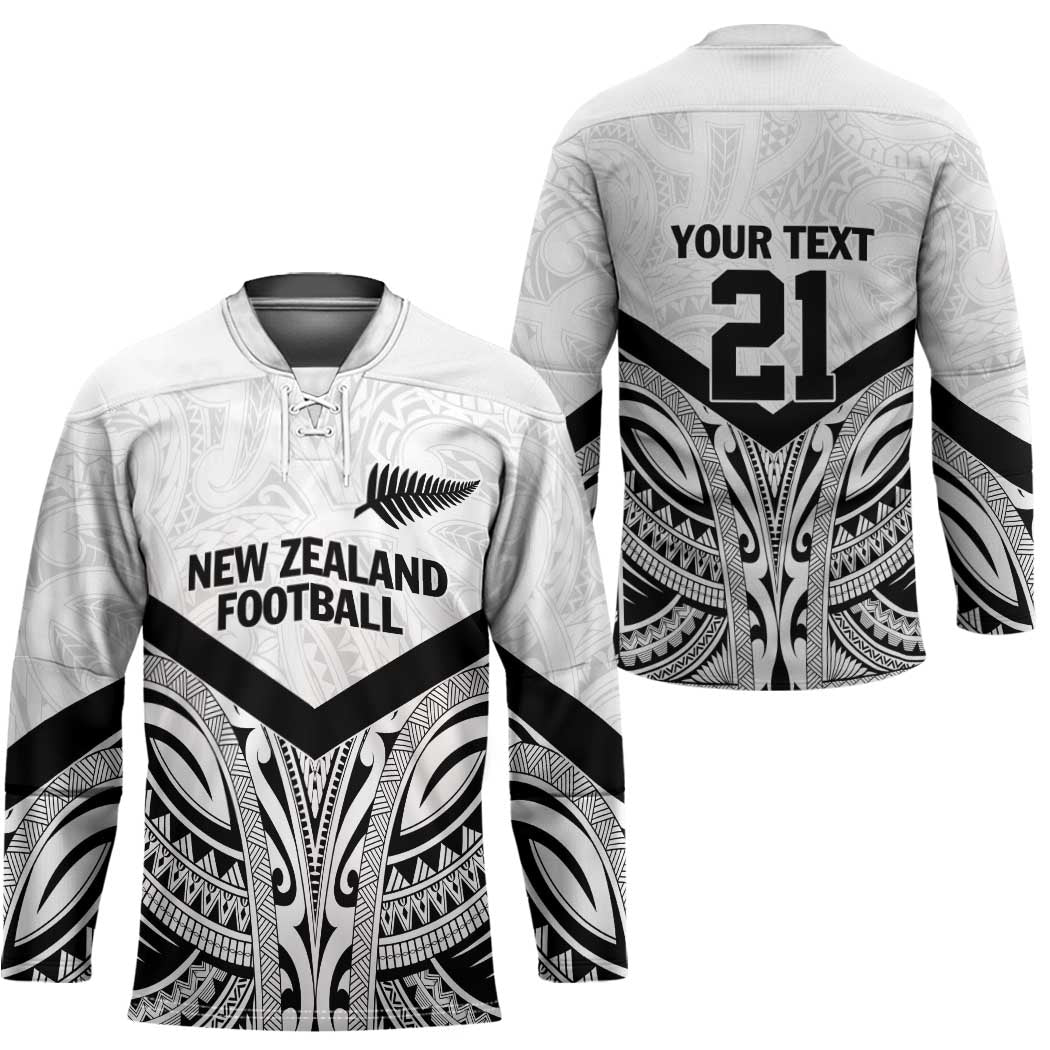 New Zealand Football Custom Hockey Jersey All White Fern Go Champions - Polynesian Pride