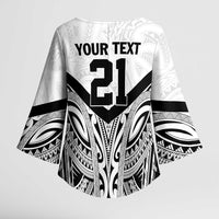 New Zealand Football Custom Kimono Sleeve Blouse All White Fern Go Champions - Polynesian Pride
