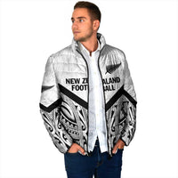 New Zealand Football Custom Padded Jacket All White Fern Go Champions - Polynesian Pride