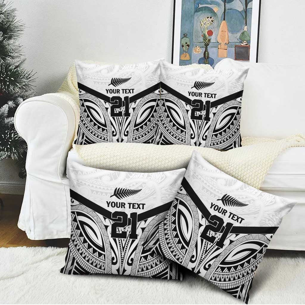 New Zealand Football Custom Pillow Cover All White Fern Go Champions - Polynesian Pride