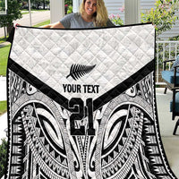 New Zealand Football Custom Quilt All White Fern Go Champions LT9 White - Polynesian Pride