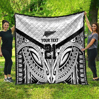 New Zealand Football Custom Quilt All White Fern Go Champions LT9 - Polynesian Pride