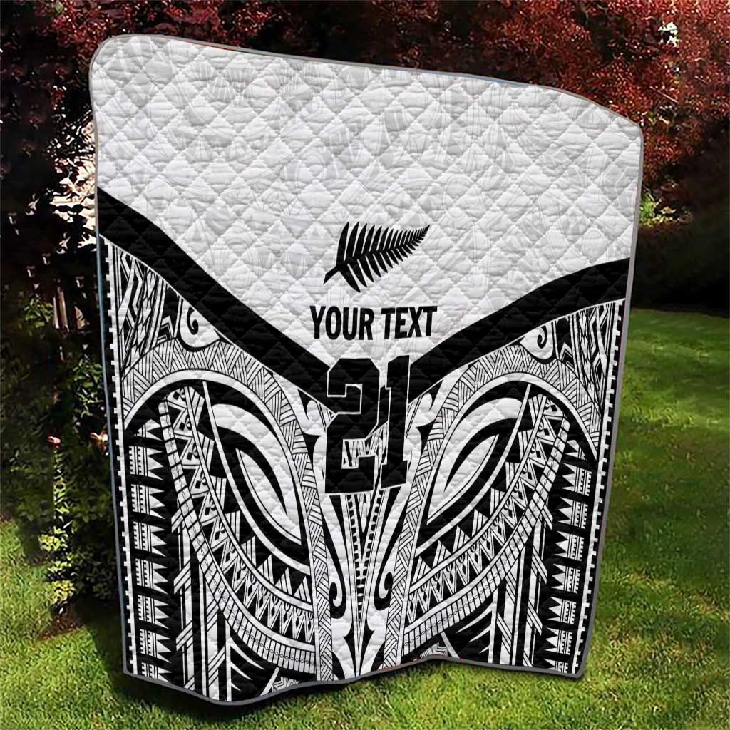 New Zealand Football Custom Quilt All White Fern Go Champions LT9 - Polynesian Pride
