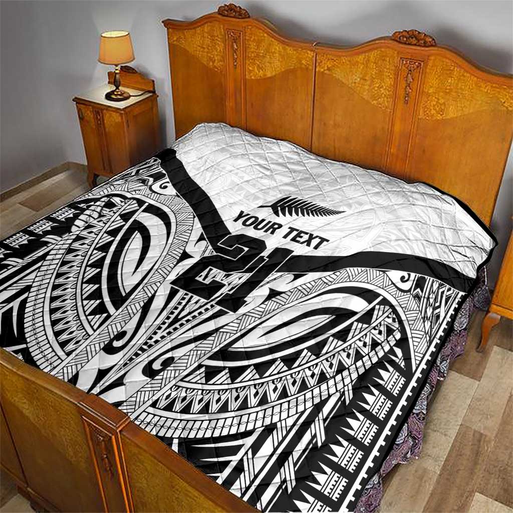 New Zealand Football Custom Quilt All White Fern Go Champions LT9 - Polynesian Pride