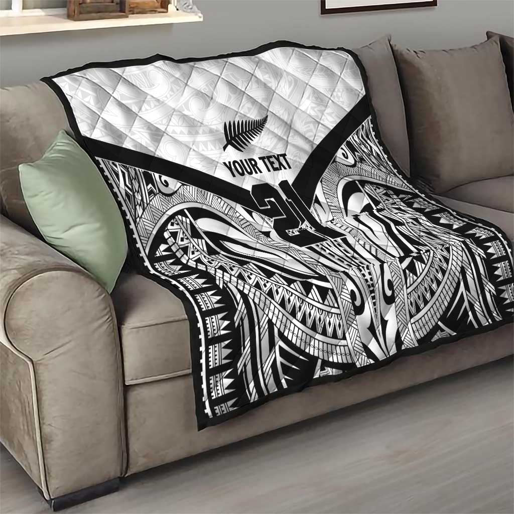 New Zealand Football Custom Quilt All White Fern Go Champions LT9 - Polynesian Pride