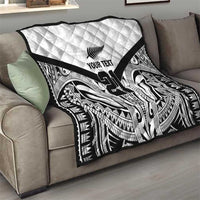 New Zealand Football Custom Quilt All White Fern Go Champions LT9 - Polynesian Pride