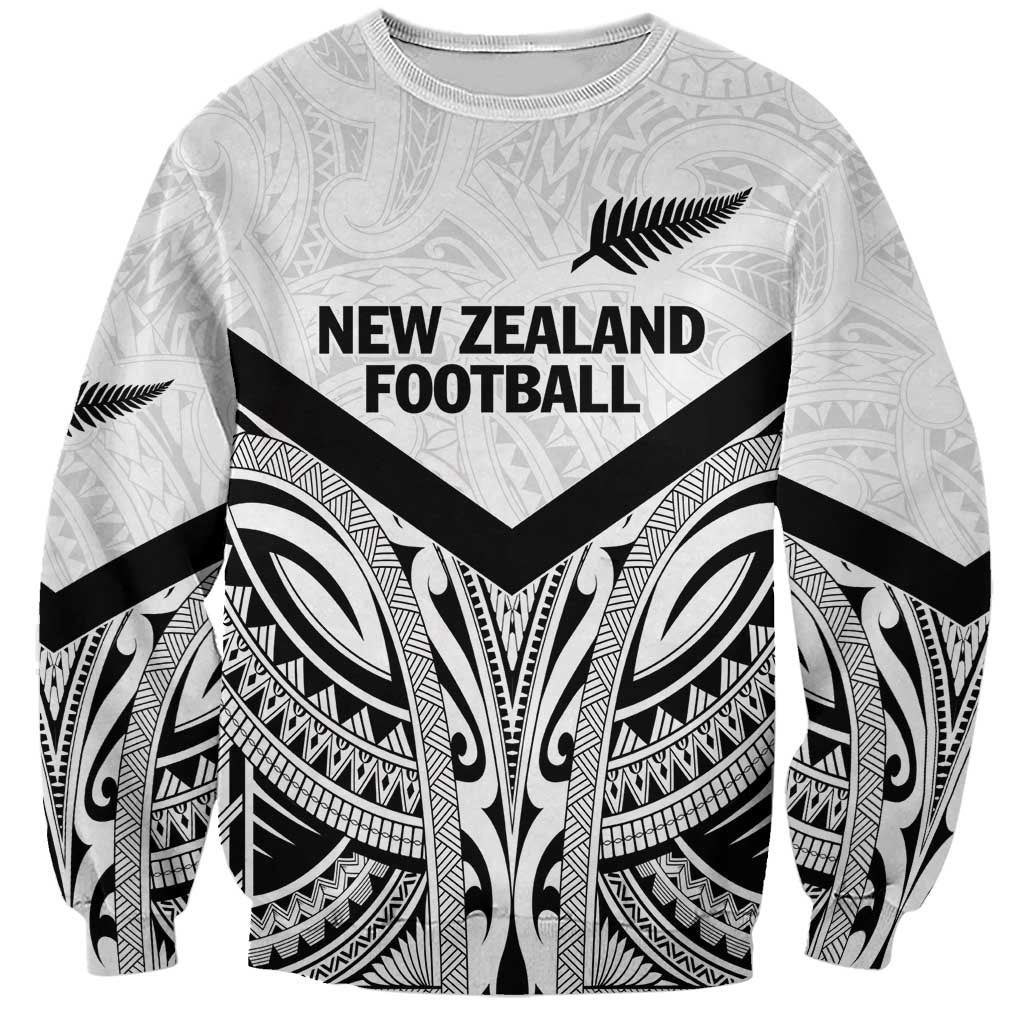 New Zealand Football Custom Sweatshirt All White Fern Go Champions LT9 Unisex White - Polynesian Pride