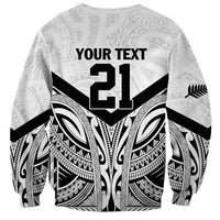 New Zealand Football Custom Sweatshirt All White Fern Go Champions LT9 - Polynesian Pride