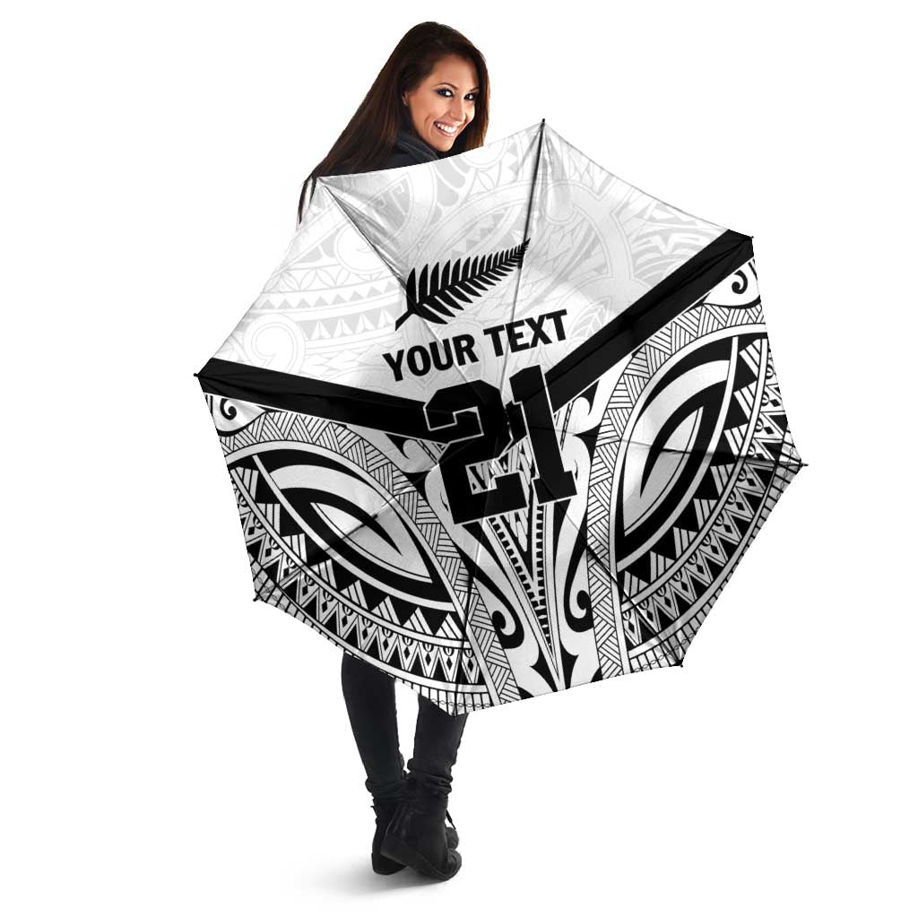 New Zealand Football Custom Umbrella All White Fern Go Champions - Polynesian Pride
