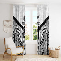New Zealand Football Custom Window Curtain All White Fern Go Champions