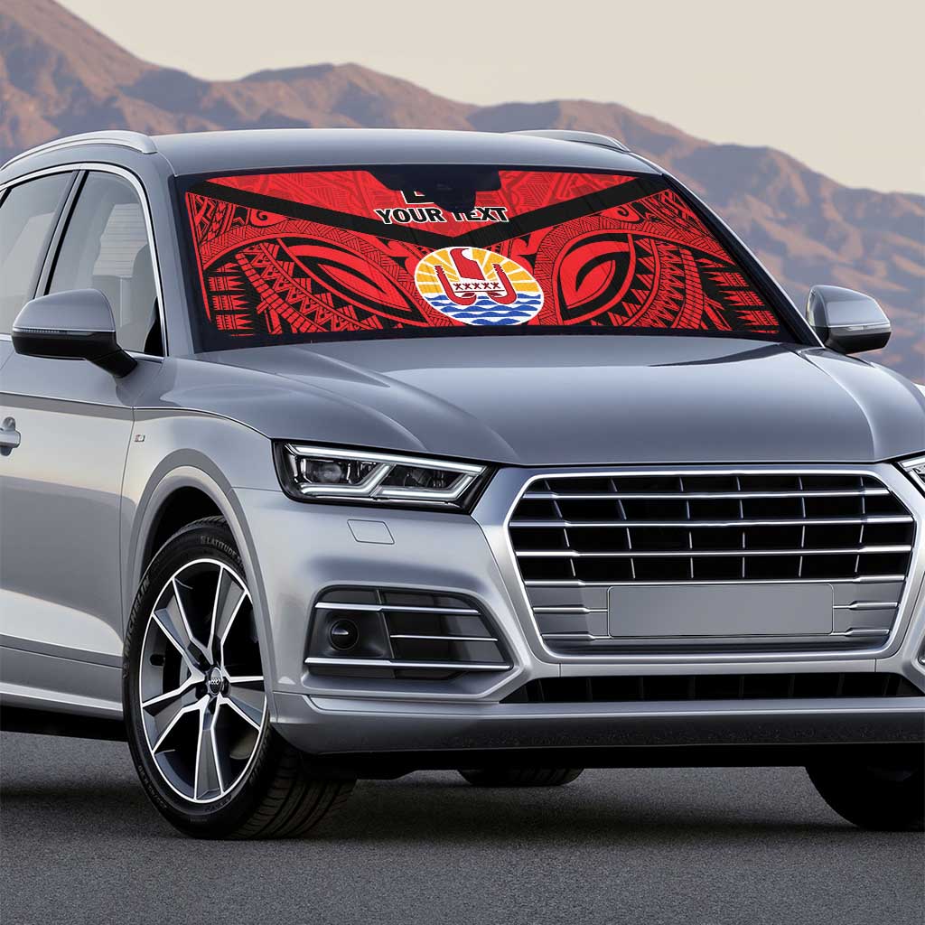 Tahiti Football Custom Auto Sun Shade Toa Aito Go Champions - Polynesian Pride