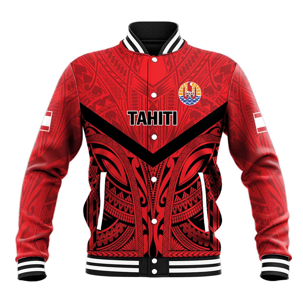 Tahiti Football Custom Baseball Jacket Toa Aito Go Champions LT9 Unisex Red - Polynesian Pride