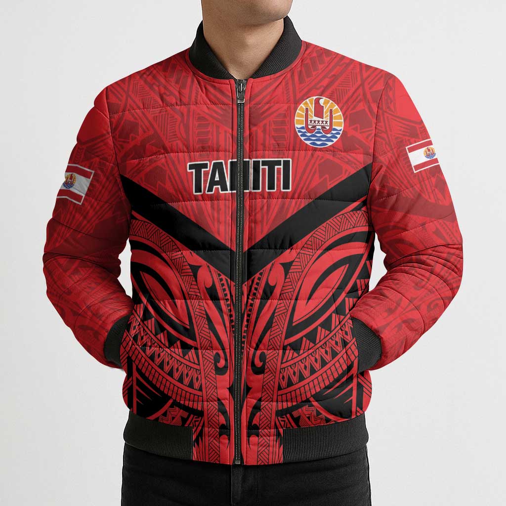 Tahiti Football Custom Bomber Puffer Jacket Toa Aito Go Champions LT9 - Polynesian Pride