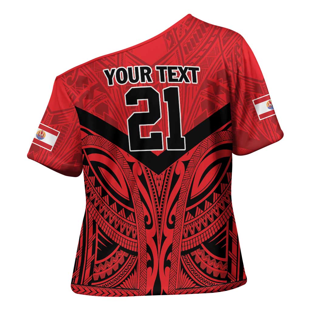 Tahiti Football Custom Cross Shoulder Shirt Toa Aito Go Champions LT9 - Polynesian Pride