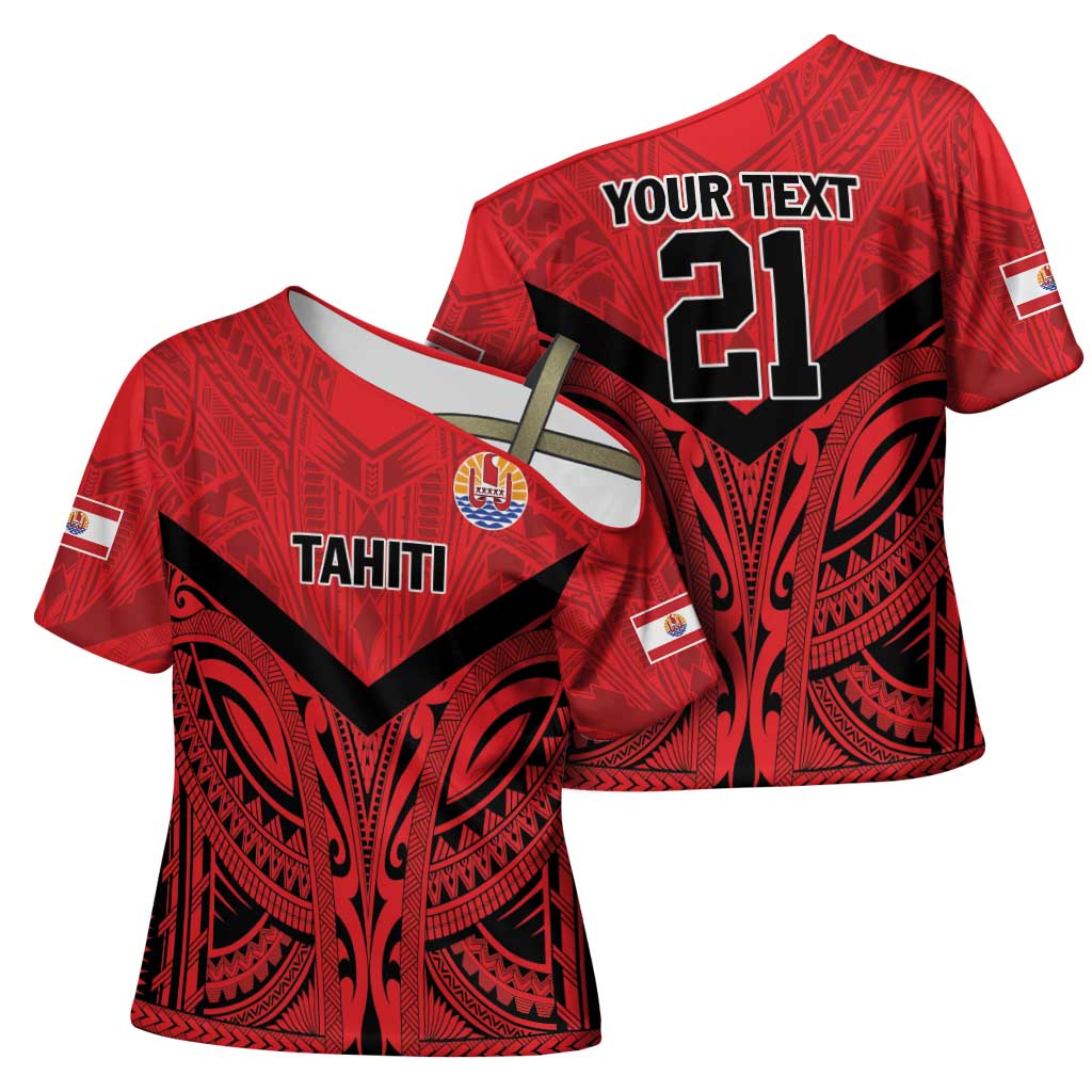 Tahiti Football Custom Cross Shoulder Shirt Toa Aito Go Champions LT9 - Polynesian Pride