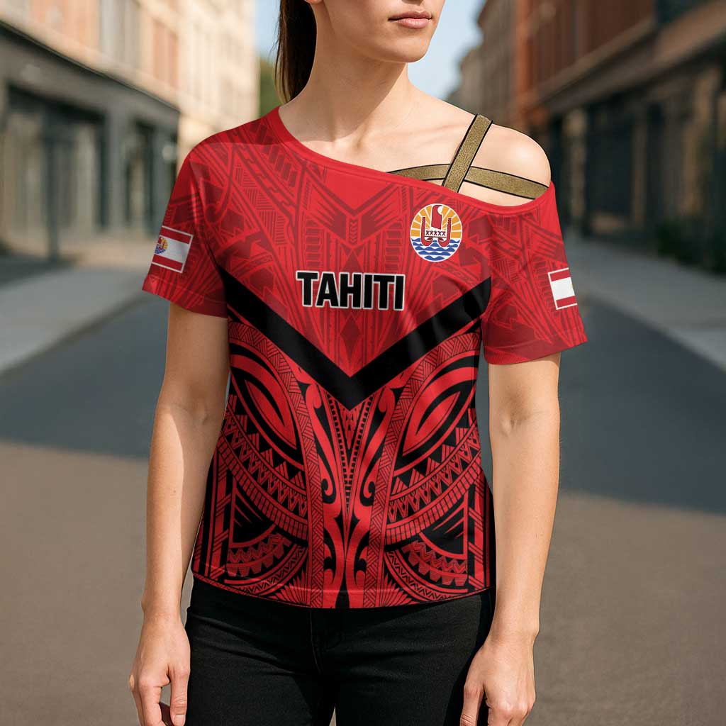 Tahiti Football Custom Cross Shoulder Shirt Toa Aito Go Champions LT9 - Polynesian Pride