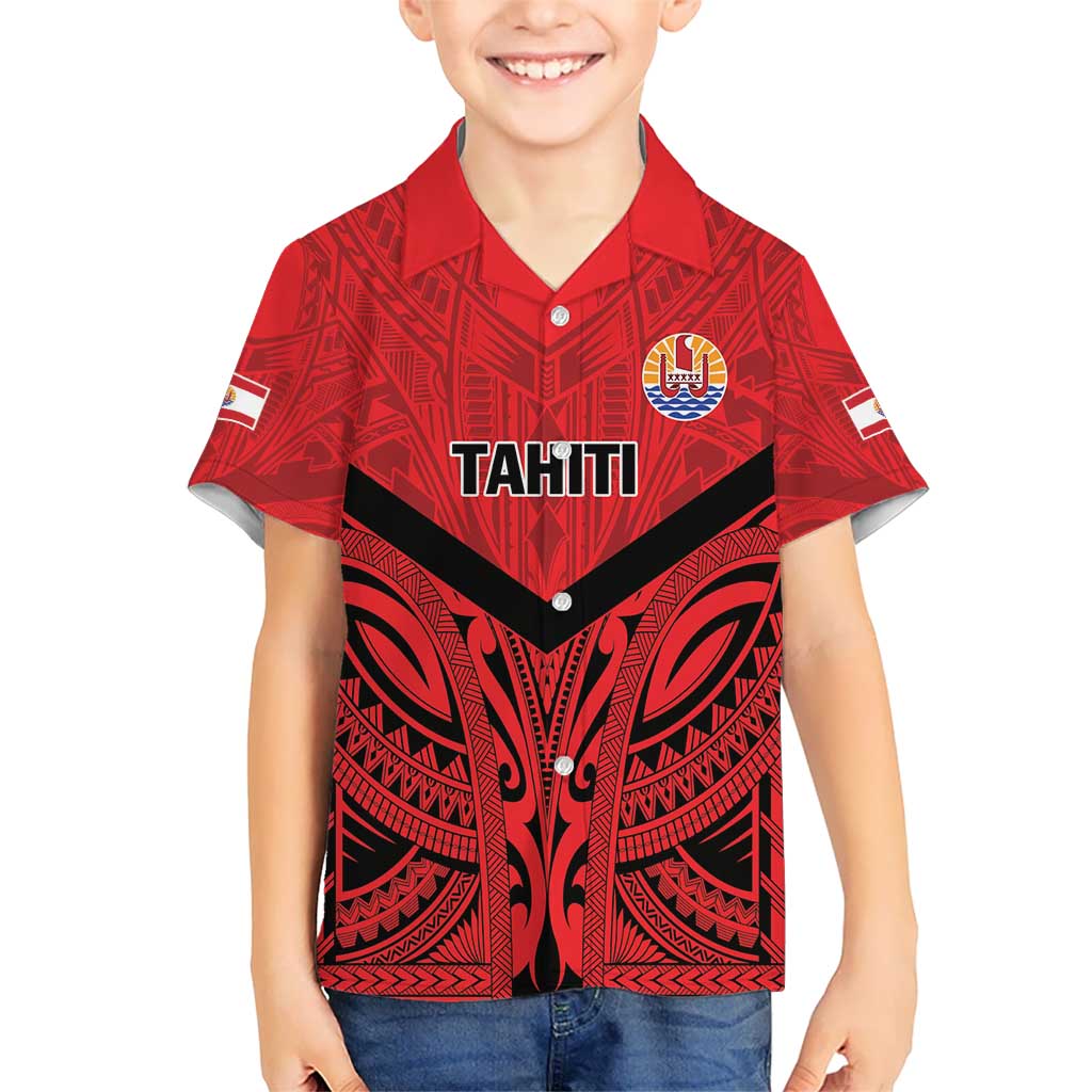 Tahiti Football Custom Kid Hawaiian Shirt Toa Aito Go Champions LT9 Kid Red - Polynesian Pride