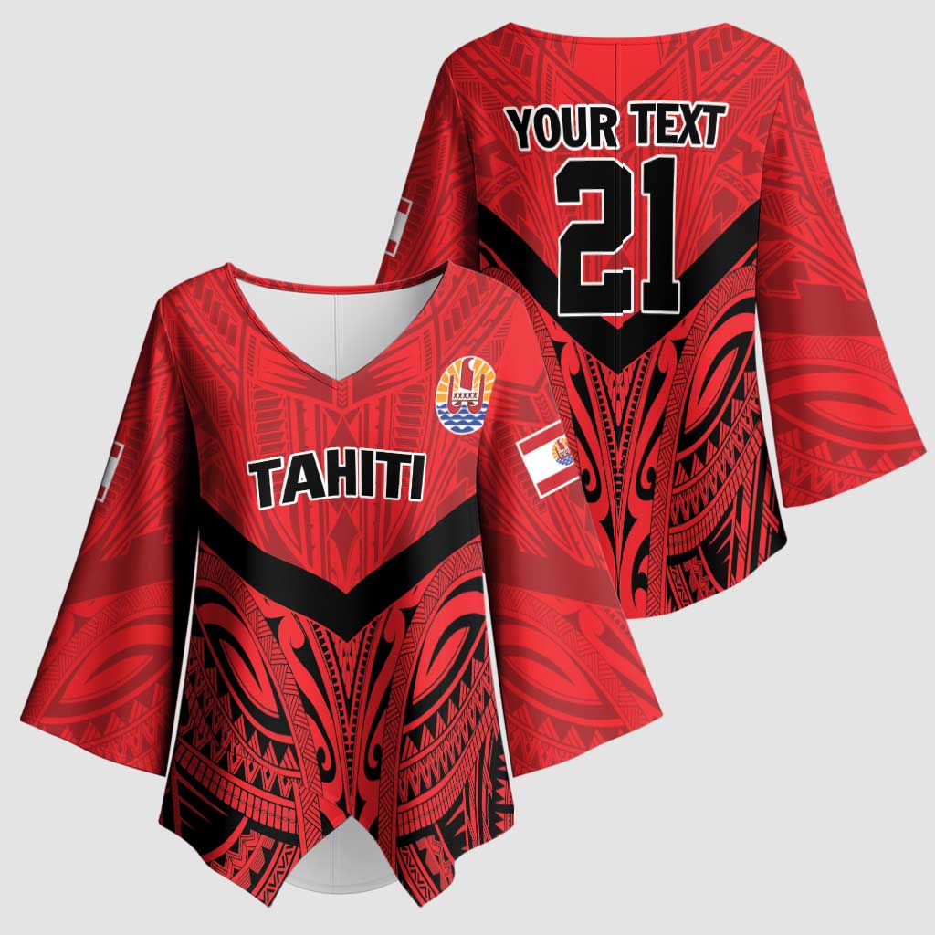 Tahiti Football Custom Kimono Sleeve Blouse Toa Aito Go Champions - Polynesian Pride