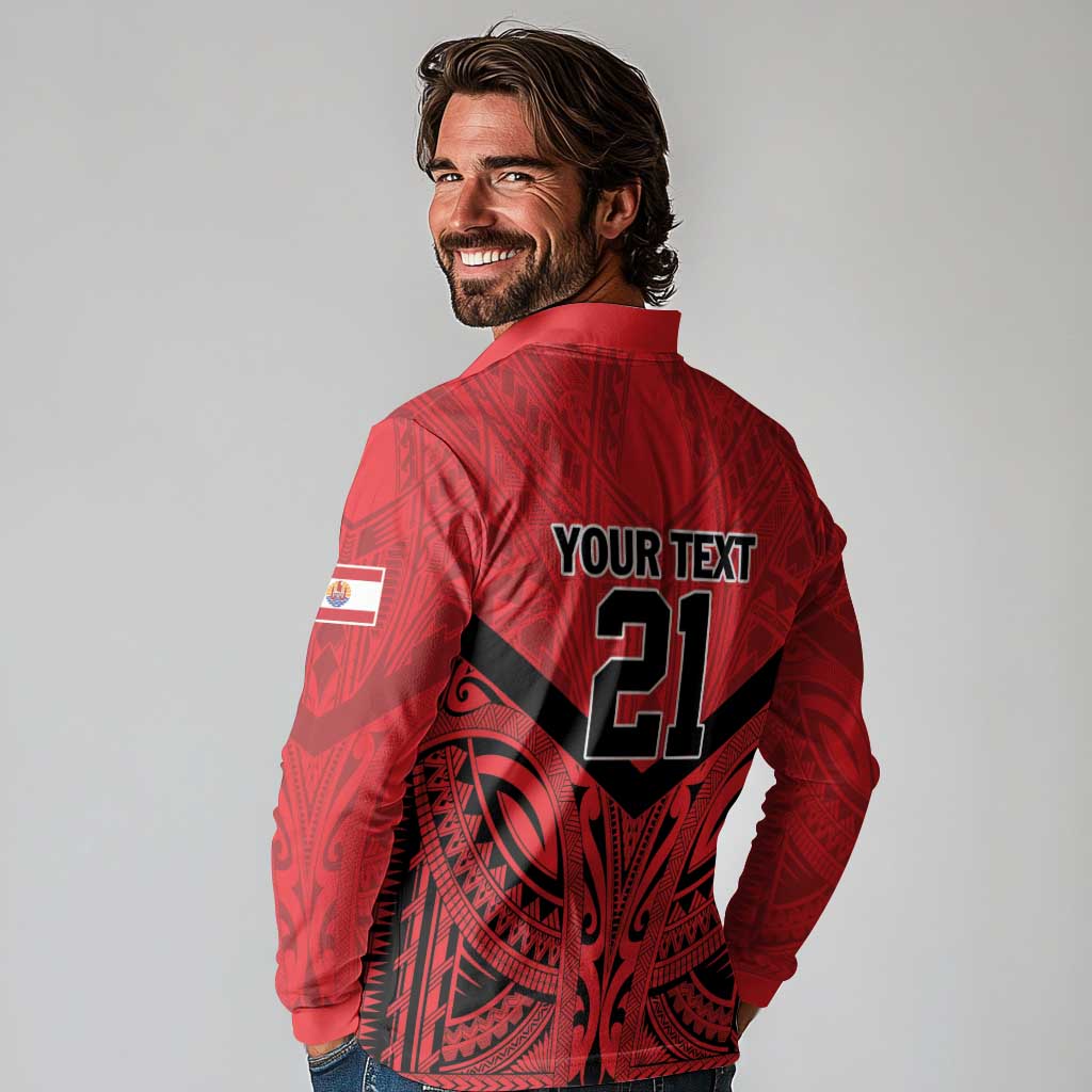 Tahiti Football Custom Long Sleeve Polo Shirt Toa Aito Go Champions LT9 - Polynesian Pride
