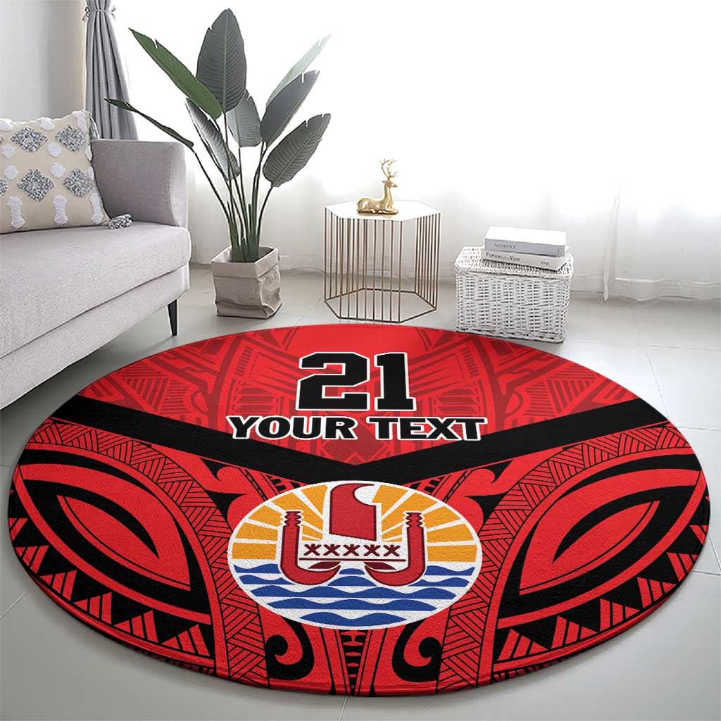 Tahiti Football Custom Round Carpet Toa Aito Go Champions