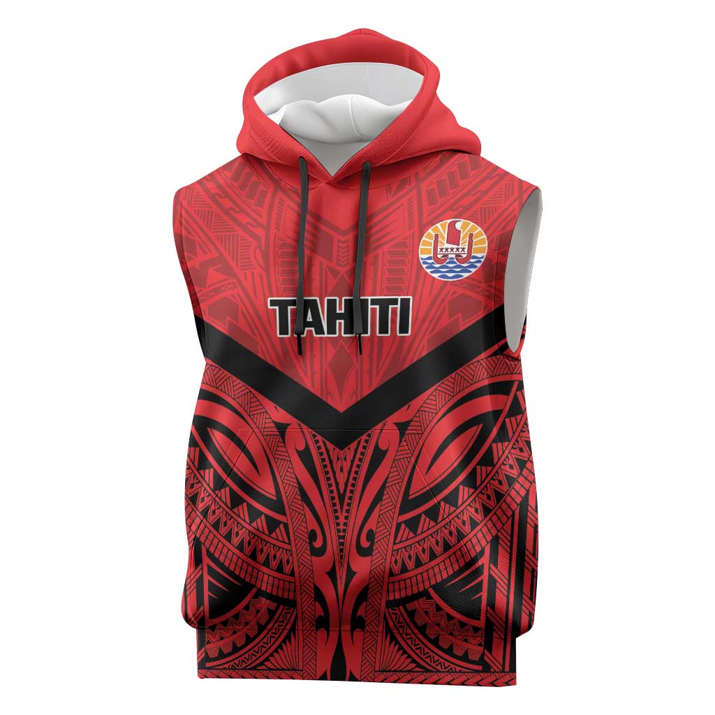 Tahiti Football Custom Sleeveless Hoodie Toa Aito Go Champions - Polynesian Pride