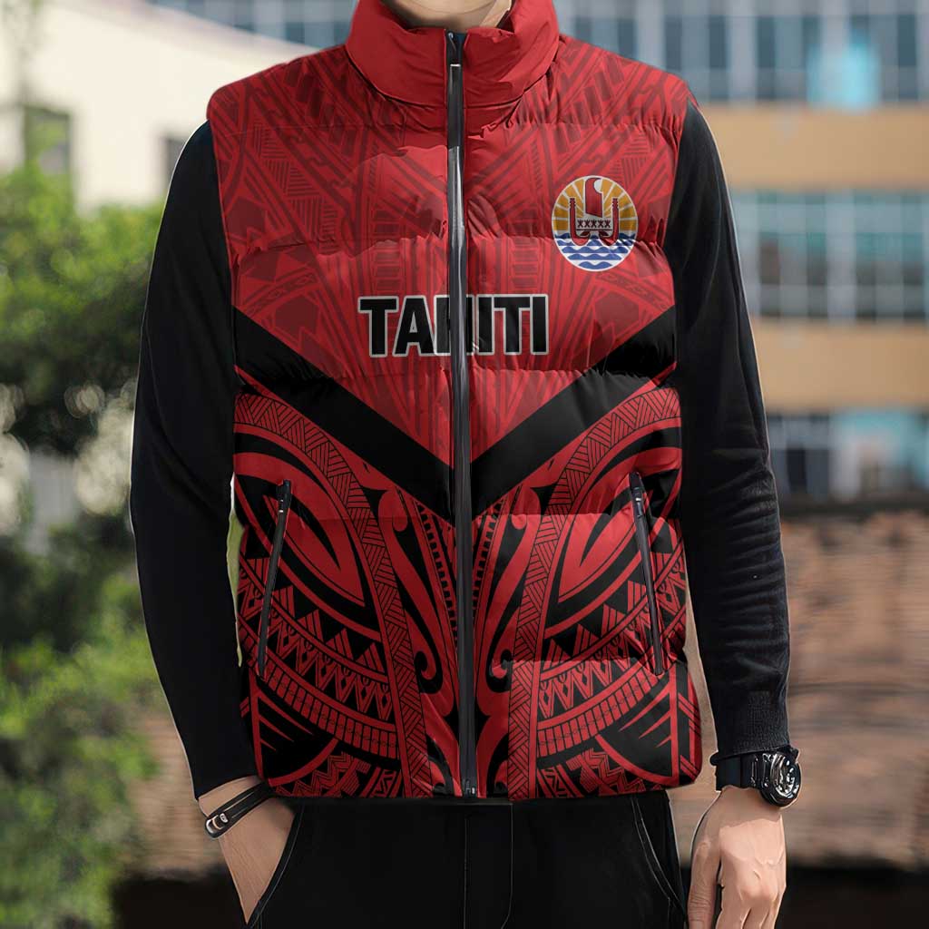 Tahiti Football Custom Sleeveless Puffer Jacket Toa Aito Go Champions LT9 - Polynesian Pride