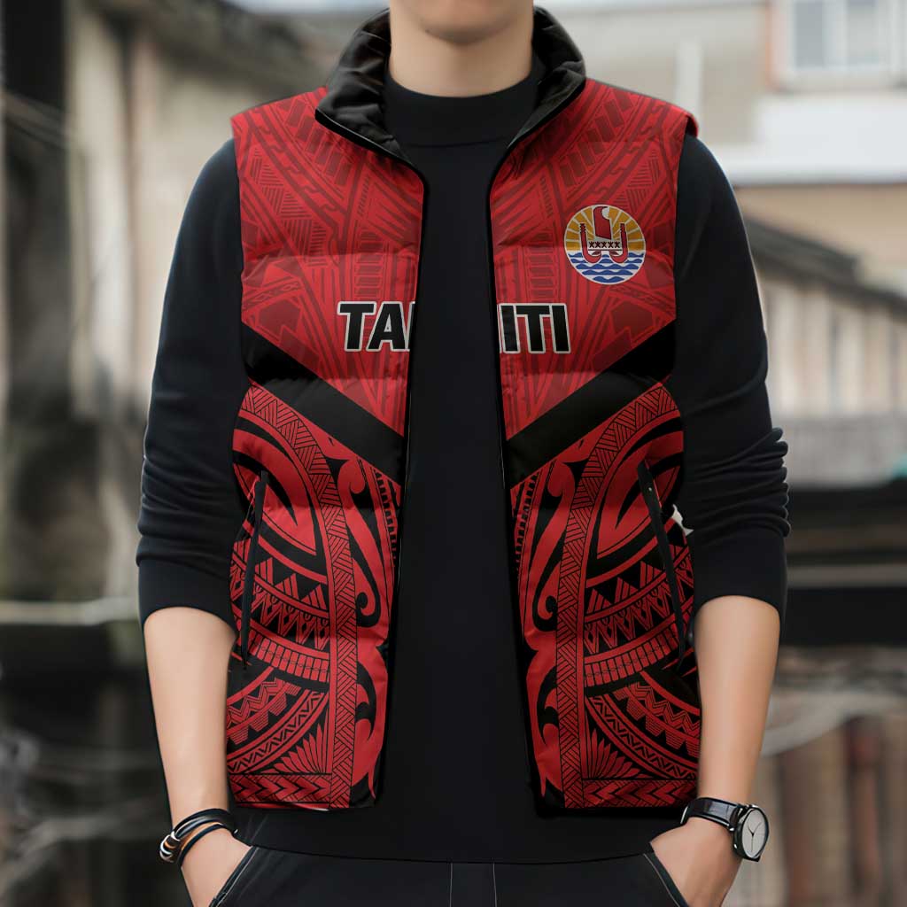 Tahiti Football Custom Sleeveless Puffer Jacket Toa Aito Go Champions LT9 - Polynesian Pride