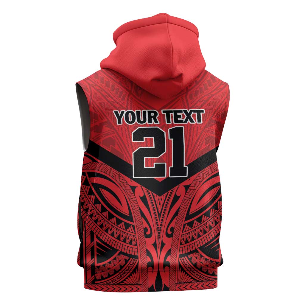 Tahiti Football Custom Sleeveless Zip Hoodie Toa Aito Go Champions - Polynesian Pride