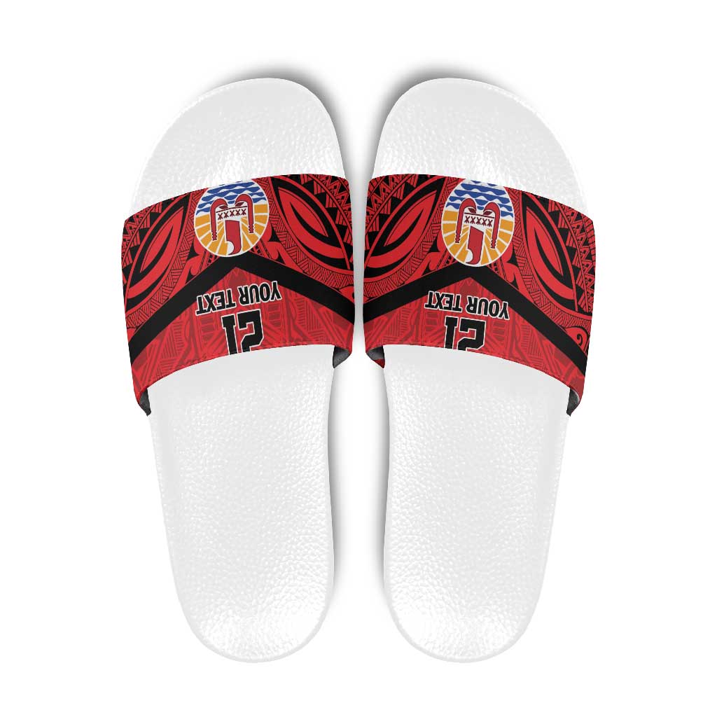 Tahiti Football Custom Slide Sandals Toa Aito Go Champions - Polynesian Pride