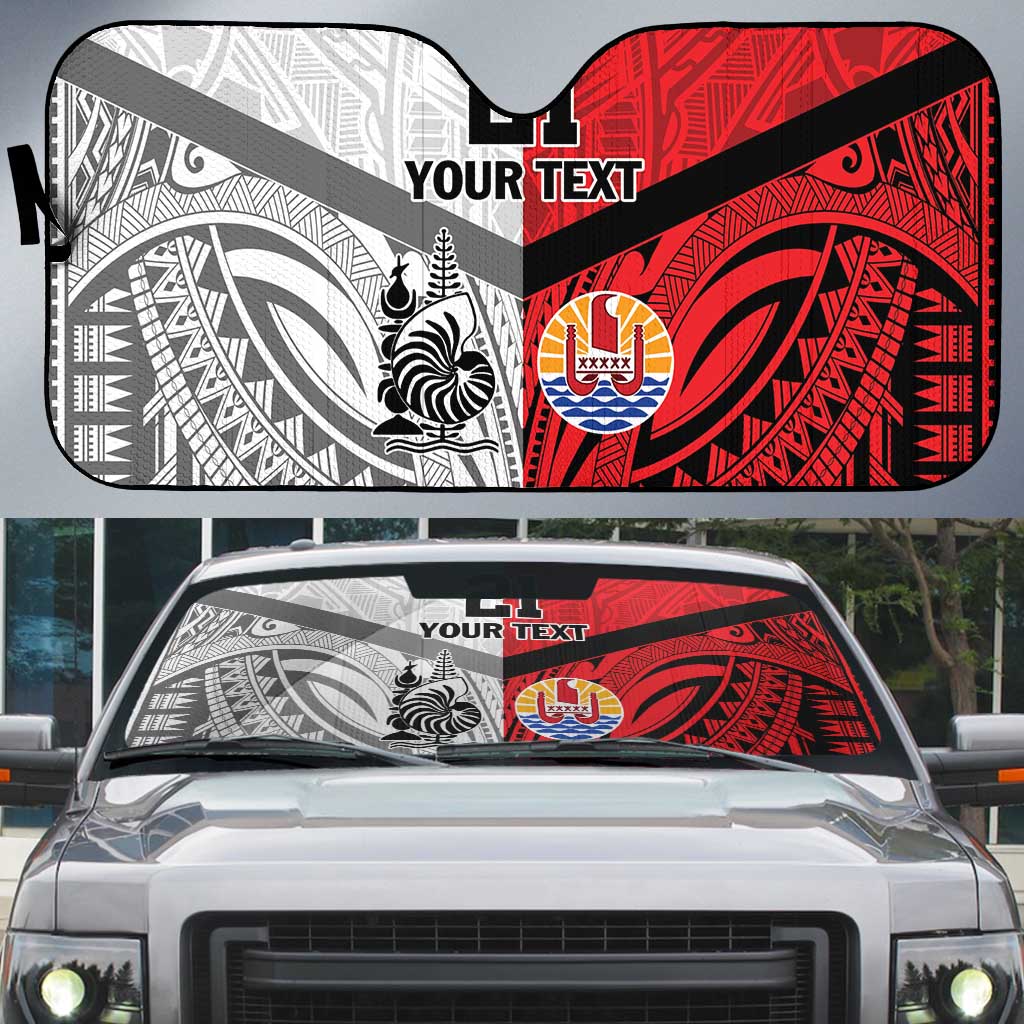 New Caledonia-Tahiti Football Custom Auto Sun Shade Together Go Champions - Polynesian Pride