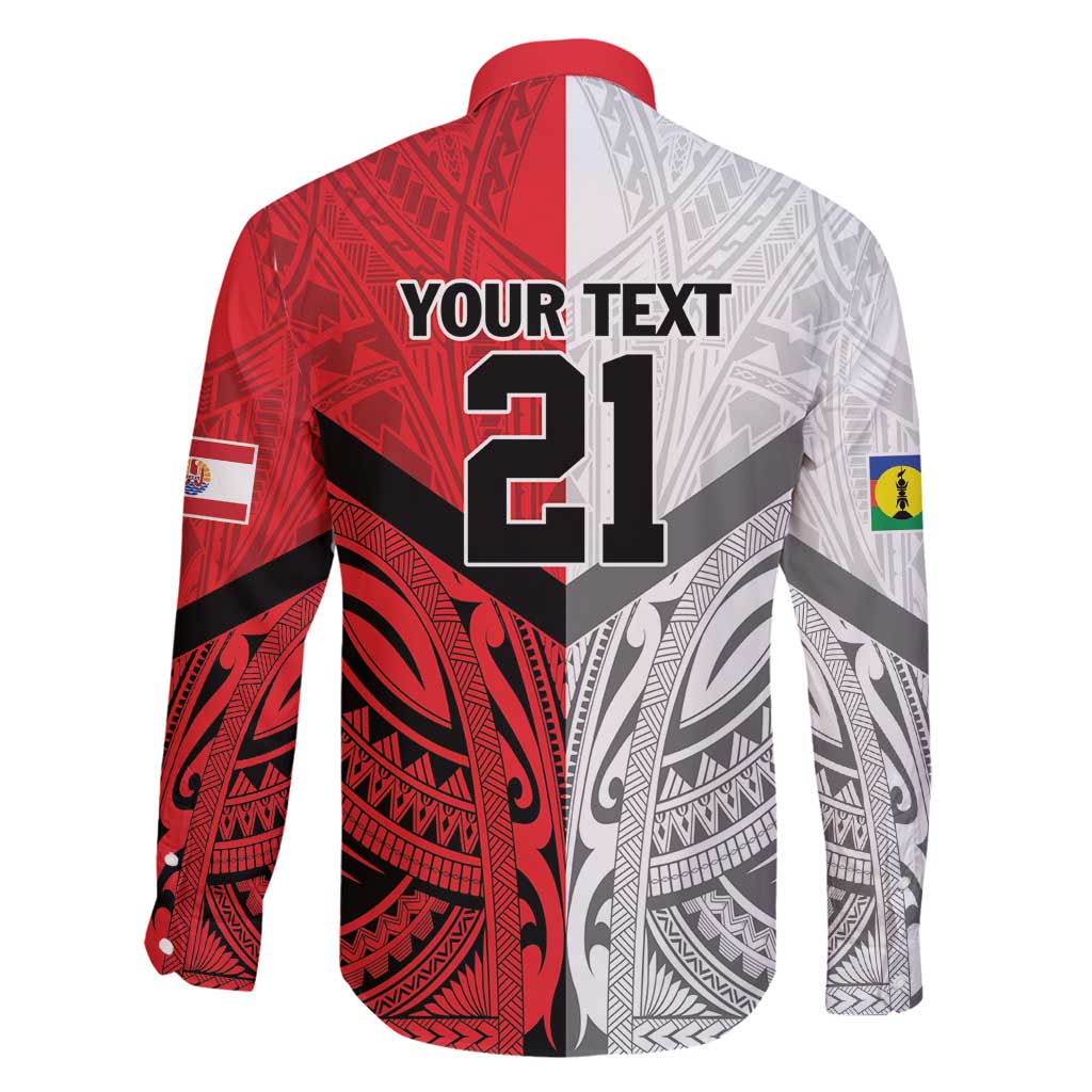 New Caledonia-Tahiti Football Custom Family Matching Long Sleeve Bodycon Dress and Hawaiian Shirt Together Go Champions