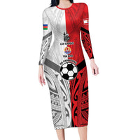 New Caledonia-Tahiti Football Custom Family Matching Long Sleeve Bodycon Dress and Hawaiian Shirt Together Go Champions