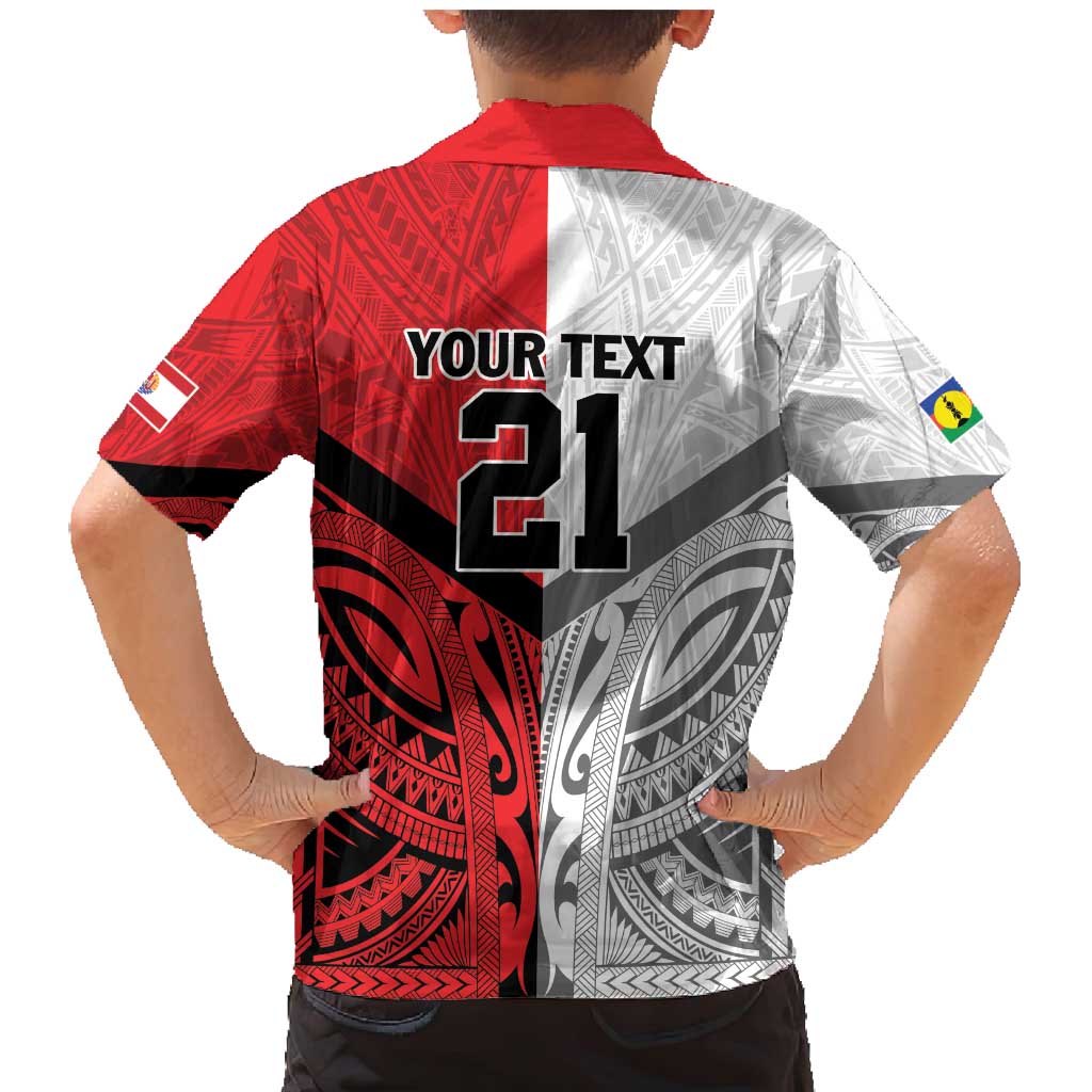 New Caledonia-Tahiti Football Custom Family Matching Mermaid Dress and Hawaiian Shirt Together Go Champions